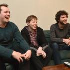 Giving their views on the 2014 Budget last night are (from left) flatmates John Brinsley-Pirie,...