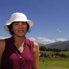 Golfer David McKenzie's wife, Mai Roberge, on the 13th hole at the New Zealand Open yesterday....