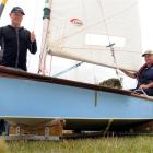 Gordon Marr (left) and Tony Elliot, both of Dunedin, with their 1968 Z class yacht at Vauxhall...