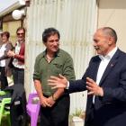 Governor-General Sir Jerry Mateparae and Hone Tuwhare's son Rob share a moment at  Kaka Point...