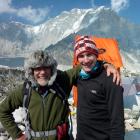 Graeme Hall (left) and son Dean at Mt Everest Base Camp in the Himalayas. Photo supplied.