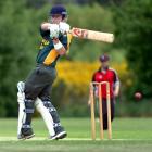 Green Island's Scott Simpson plays a pull shot during his team's Dunedin senior club cricket...