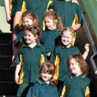 Green Island School twins (from left, front row) Paige and Piper Martin (5); (second row) Lucy...