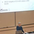 Green MP Jeanette Fitzsimons speaks out on climate change-related policy issues at the University...