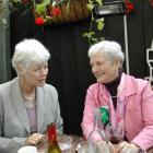Green Party co-leader Jeanette Fitzsimons (left) talks with supporter Kate Stanton in Auckland...