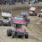 Greg Clemence (Christchurch)  leads the field during the final race at the Sprintcar Rockfest at...