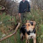 Greg Wilson and his dog Jock, near the mine shaft at Hindon, 
...