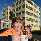 Gregg's coffee production manager Glenys Fraser with a cuppa outside the Gregg's factory in Forth...