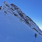 Guide Cam Walker  (front) and client Ben McDonald, of Queensland, traverse the eastern face of...
