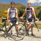 Hamish Fleming (left) and Pete Smallfield prepare for a training ride in Wanaka before the Coast...