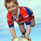 Harbour Rugby Club rising star Max Braithwaite demonstrates his try-scoring style in Dunedin....