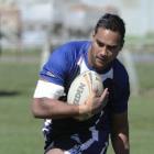 Hawks captain Ra Kahukiwa goes on the charge during the Otago rugby league spring competition...