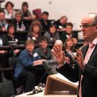 Health Minister Tony Ryall answers questions after his address to the national conference of...