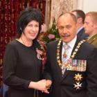 Heather Paterson receives the Queens Service Medal for services to fashion from the Governor...