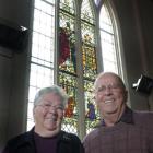 Helen and Geoff Hinds, of Mosgiel, return to the Dunedin South Presbyterian Church yesterday, 60...