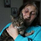 Helen Kay and cat Wibby. Photo by Rebecca Ryan.