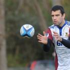 Highlanders loose forward Nick Crosswell trains at Logan Park yesterday. Photo by Peter McIntosh.