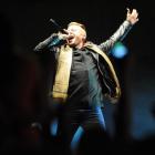 Rapper Macklemore makes the crowd roar at Forsyth Barr Stadium in Dunedin last night. Photo by...