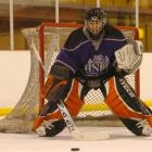 Dunedin Thunder goalie Jeff Mansfield defends his goal at training at the Dunedin Ice Stadium...