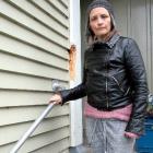 Housing New Zealand tenant Kerry Soroka inspects the condition of her Corstorphine home. Photo by...