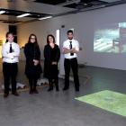 In the Otago Polytechnic School of Art's new art gallery are (from left) fourth-year bachelor of...