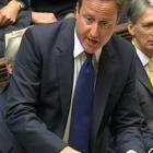 In this image made from television, Britain's Prime Minister David Cameron calls for a further...