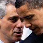 In this June 6, 2008, file photo Rep. Rahm Emanuel, D-Ill., left, huddles with then-Democratic...