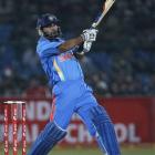 India's Murali Vijay hits a shot during the second one day international cricket match against...