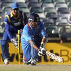 India's Sachin Tendulkar plays a shot off Sri Lanka's Tillakaratne Dilshan during their one-day...