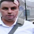 Injured former Otago Daily Times South Otago reporter Glenn Conway leaves Cathedral Square. Photo...