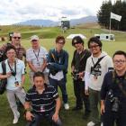 International media at The Hills yesterday afternoon. Photo by Craig Baxter.