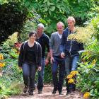 International students (from left) Nathalie Jacquier, of France, Matthias Spall, of Germany,...