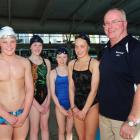 International Waves swimmers (from left) Shane Patience, Phoebe Williams, Phoebe O'Leary and...