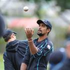 Ishi Sodhi trains with the Black Caps at the University Oval yesterday. Photo by Craig Baxter.