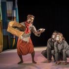 Jacob Rajan (left) James Roque (centre) and Julia Croft in Kiss the Fish. Photos by John McDermott.