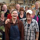 James Eason (front, left) and Gary Clark celebrate the end of more than 40 years together on the...