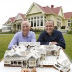 James Glucksman (left) and James Boussy with the gingerbread replica of their home Pen-y-bryn...