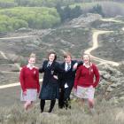 Janie Shaw (left, 15), of Dunstan High School, Ruby Parker (15), of Roxburgh Area School, Shea...