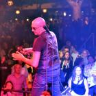 Jason Bird from Christchurch band The Easy Hearts  entertains the crowd in the Octagon. Photo by...