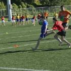 Jayden Lapsley-Fowle goes in for a try during Arrowtown's quarterfinal match against Canterbury....