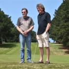 Jed Adamson (left) and Peter Fenton at St Clair Golf Club. Photo by Gregor Richardson.