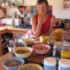 Jennie Taylor, in her kitchen with some of the ingredients she uses to make her anti-chafing...