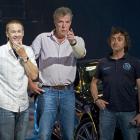 Jeremy Clarkson (centre) is flanked by Greg Murphy (left) and Richard Hammond at the Top Gear...