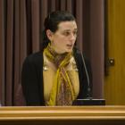 Jessica Smith giving evidence at the trial of Clayton Weatherston. Photo Pool.
