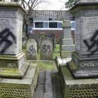 Jewish graves were desecrated with Nazi emblems at the Grafton Cemetery on Karangahape Rd. Photo...