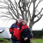 John and Eve Jackson in front of the protected tree they want to remove from their Heriot Row...
