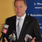 John Key answers questions in Queenstown today. Photo by James Beech