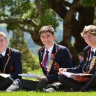 John McGlashan College boarders (from left) Angus Webster (16), Ed Davies (17) and Christopher O...