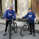 John McGlashan College pupil Nick Woods (right) with father Denis, en route from Centre Island...
