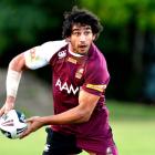 Johnathan Thurston looks to pass during a recent Queensland Maroons training session in Brisbane....